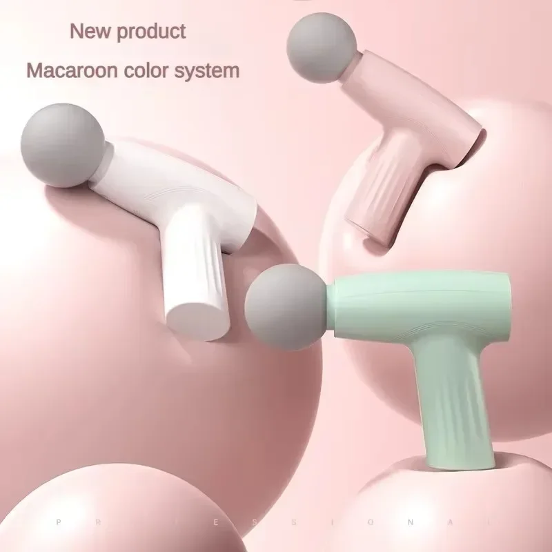 Massage Gun - マッスルミニピンクマッサージガン深部組織ハンドヘルドマッサージガン治療ガン筋膜ガンマッサージガンマッサージャーハンドヘルド深部組織