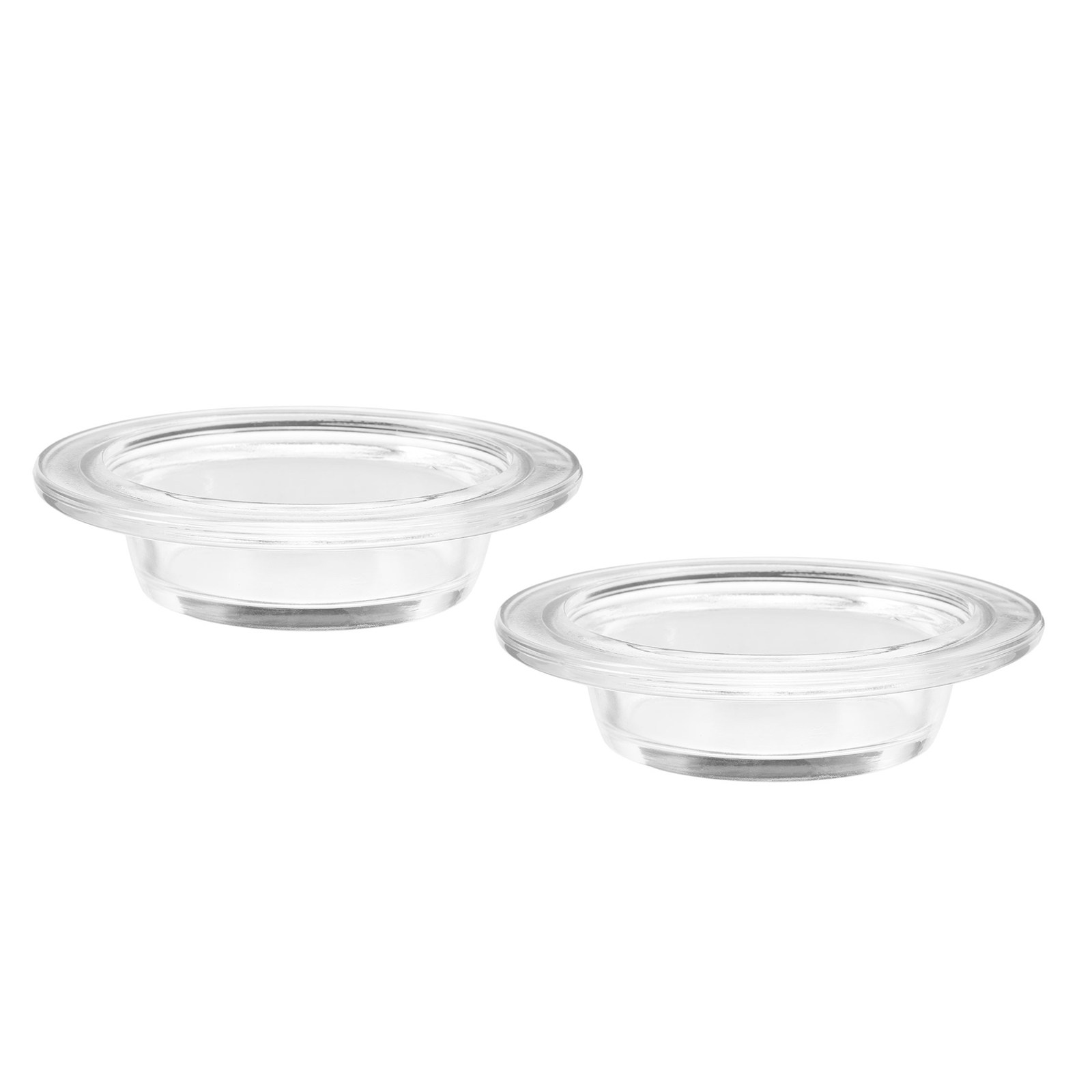 Wax Warmer - ガラス製ワックスウォーマー用交換皿 2個入り。丸型、透明、直径約12cm。アロマセラピー用ホルダーとしても使用可能。