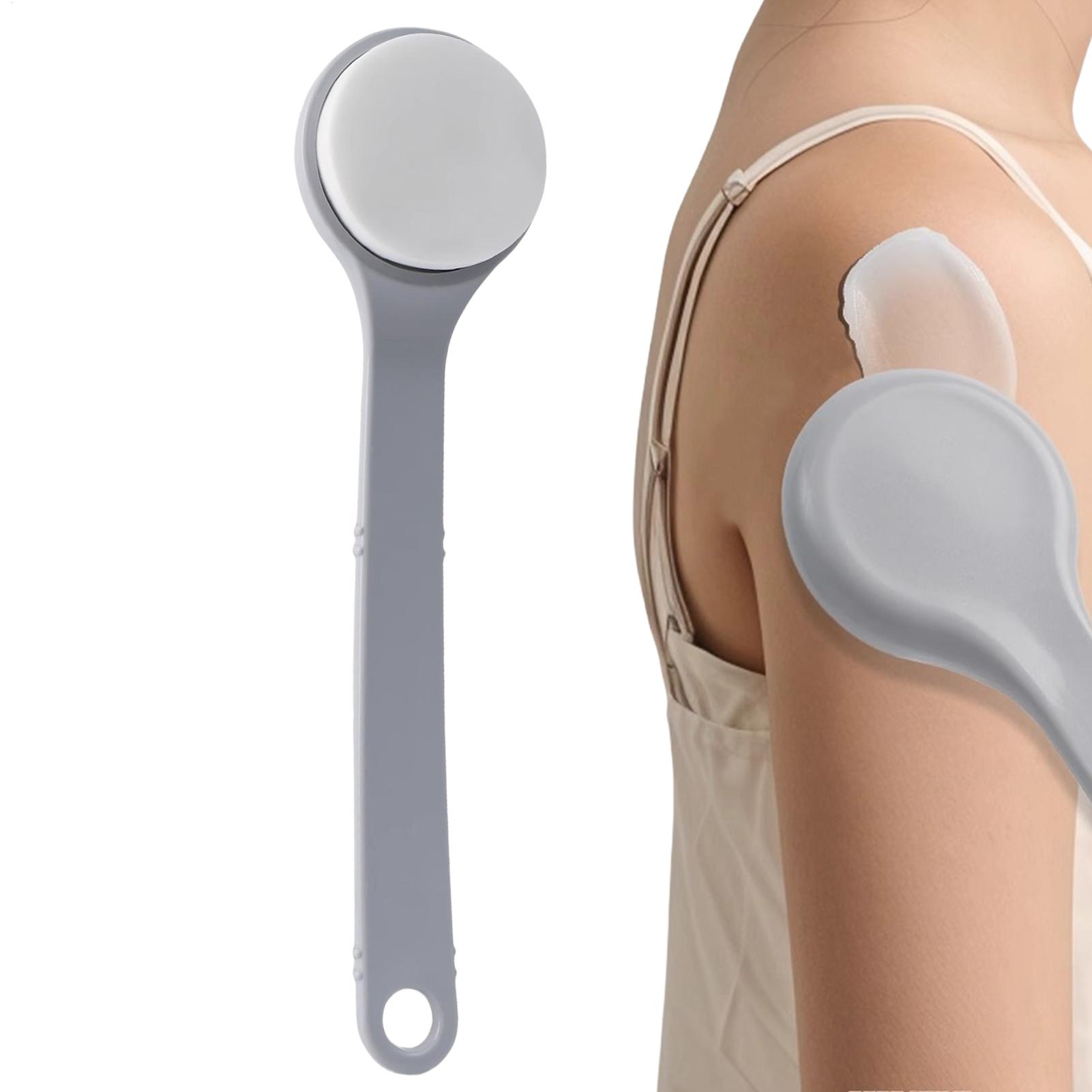 Body Brush - 多機能ローションアプリケーター。ローション、日焼け止め、軟膏などを塗布可能。長柄で、全身洗浄やシャワーブラシとしても使用できます。日焼け止めを背中にも塗布できます。