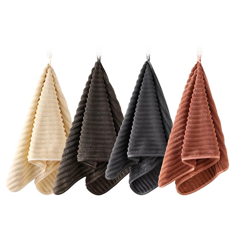 Spa Towel - ABZV-マイクロファイバーハンドタオル4枚セット 超吸水性 速乾性 ソフト バスルーム キッチン