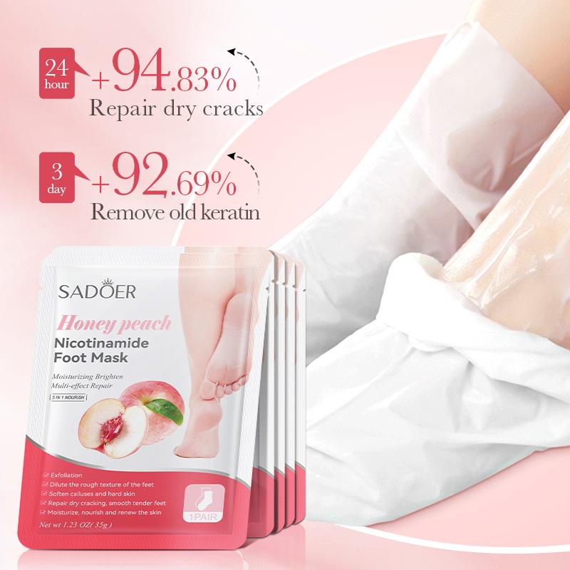 Foot Spa - 1ペア SADOER フルーツフットマスク 保湿フットピーリングマスク 角質除去 フットスキンケア