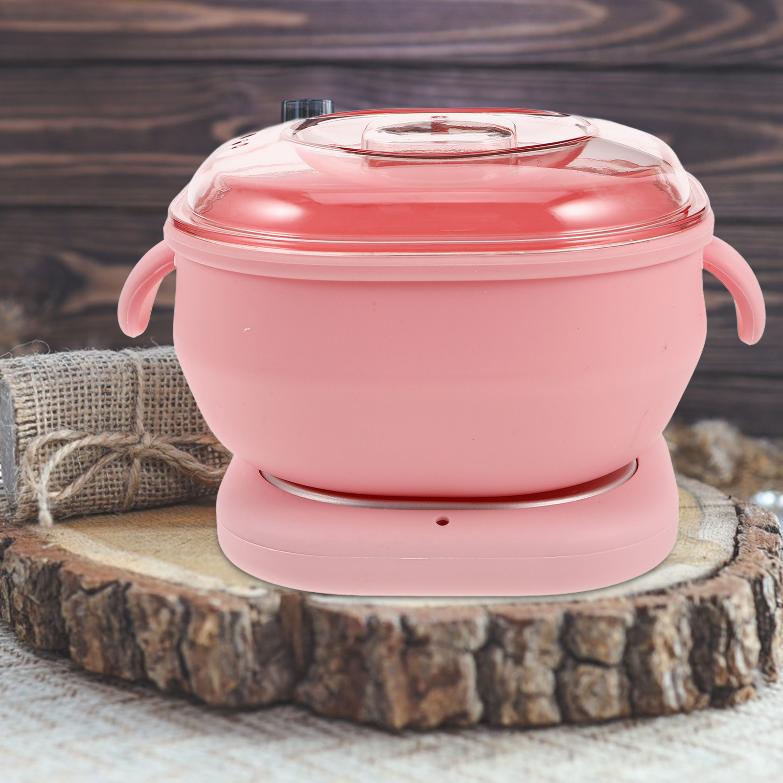 Wax Warmer - 携帯用ワックスウォーマー。折りたたみ式のシリコン製ワックスポットで、素早くワックスを溶かして脱毛に使用。家庭用、旅行用。プラグ付き。