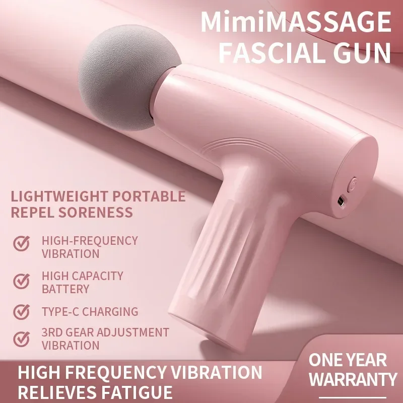 マッスルミニピンクマッサージガン深部組織ハンドヘルドマッサー - Massage Gun のレビューと価格