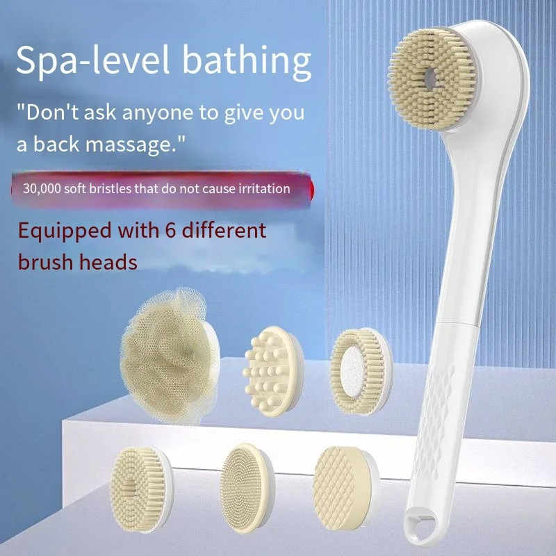 電動バスブラシ、ボディスクラバー、背中用ブラシ、長柄の背中用 - Bath Salts のレビューと価格