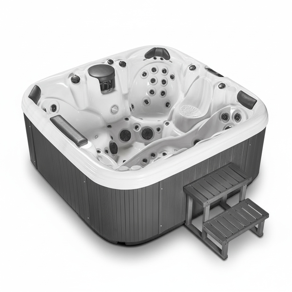6人用ホットタブスパ、耐久性のあるナイロンネット付きジェット - Hot Tub のレビューと価格