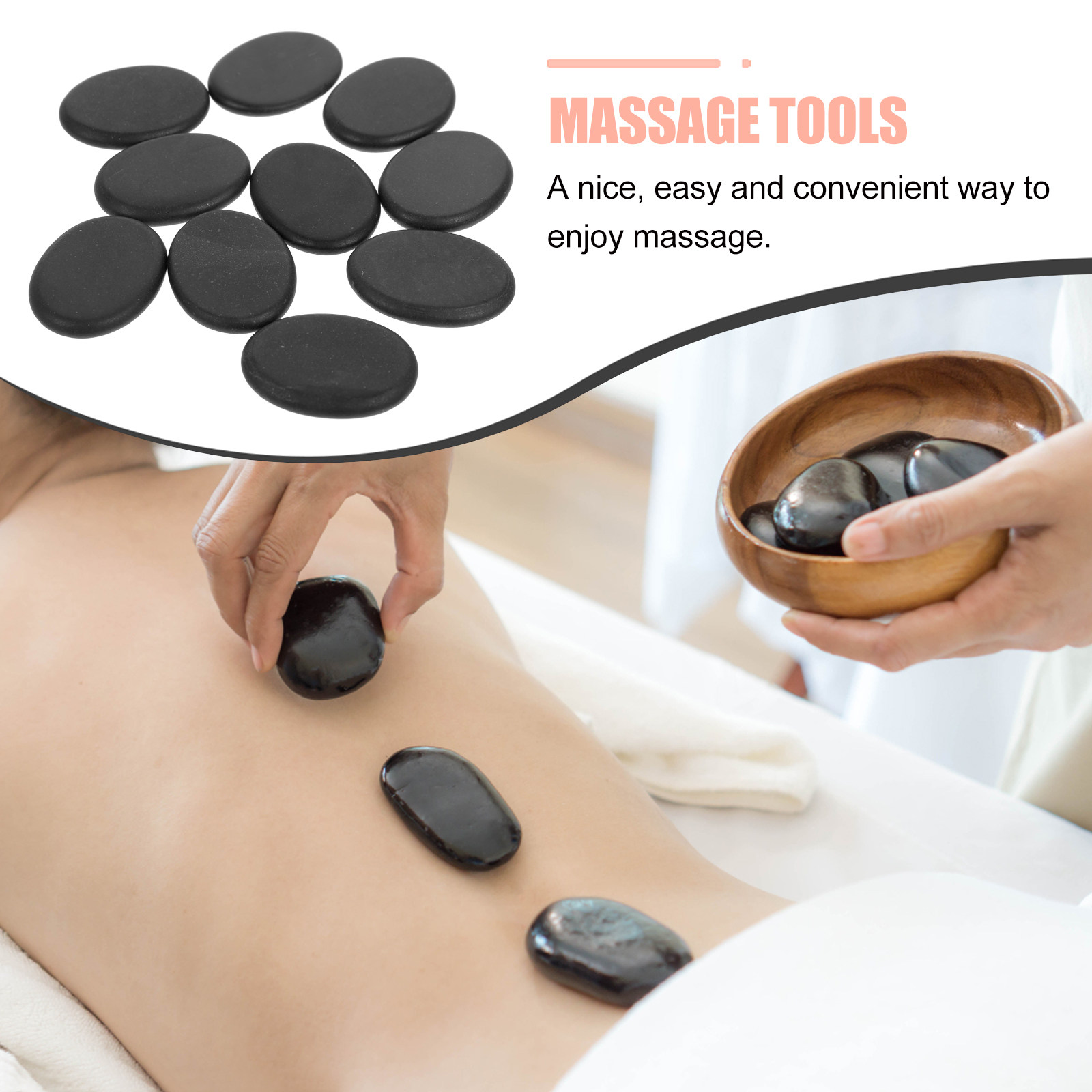 火山熱石10個入り 天然スパエネルギーストーン 顔、背中、腕 - Foot Spa のレビューと価格