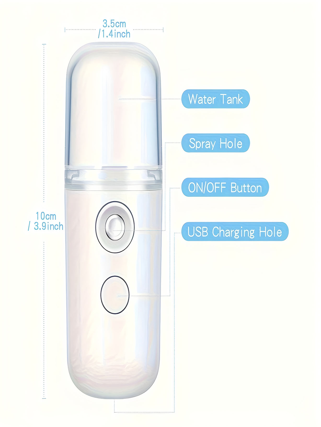 USB ミストフェイシャルスプレー加湿器充電式ネブライザーフ - Face Steamer のレビューと価格